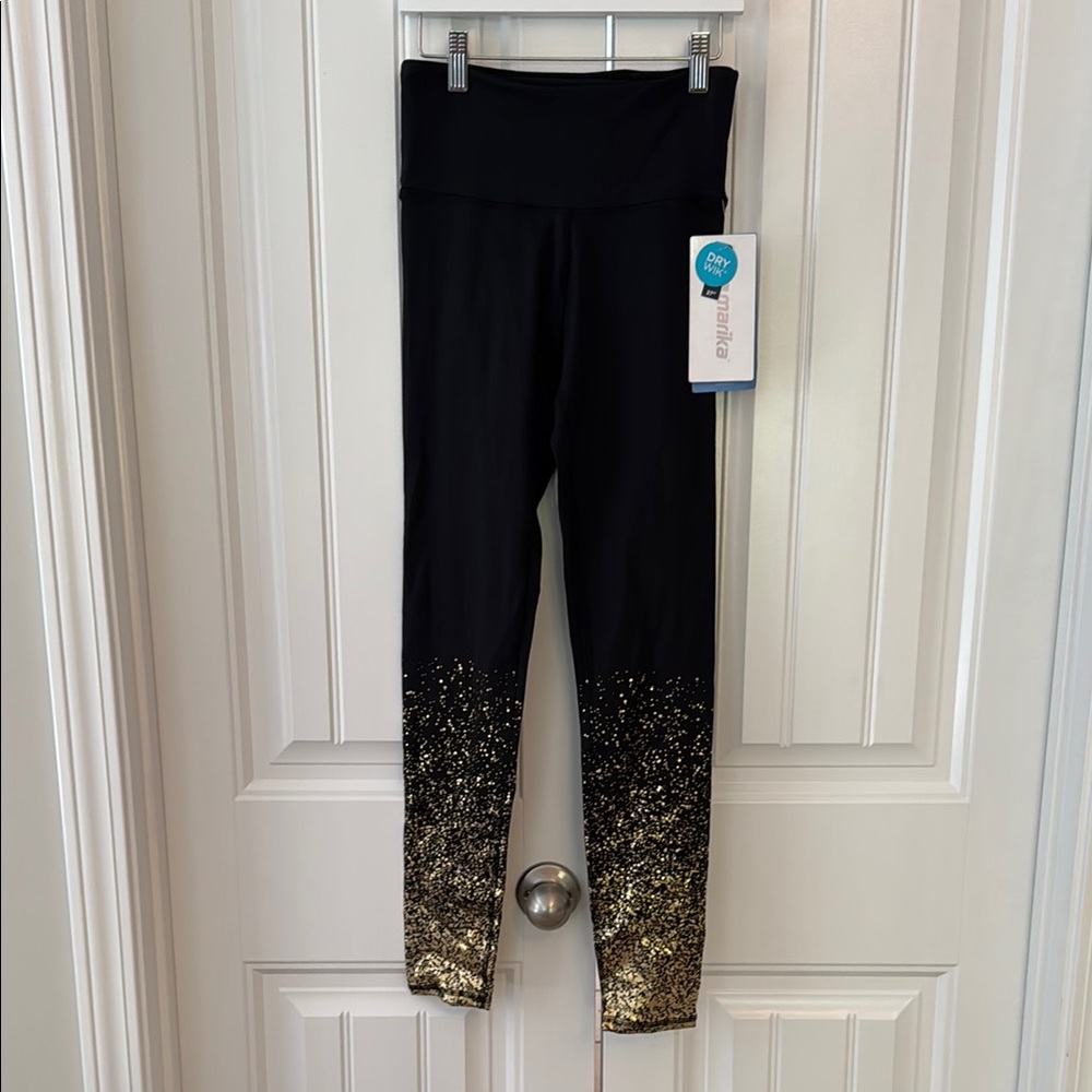Marika Black and Gold Ombré Leggings